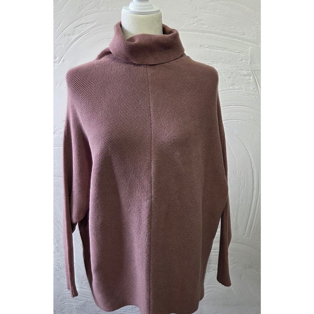 Woman's High Neck Drop Shoulder Sweater Size Medium